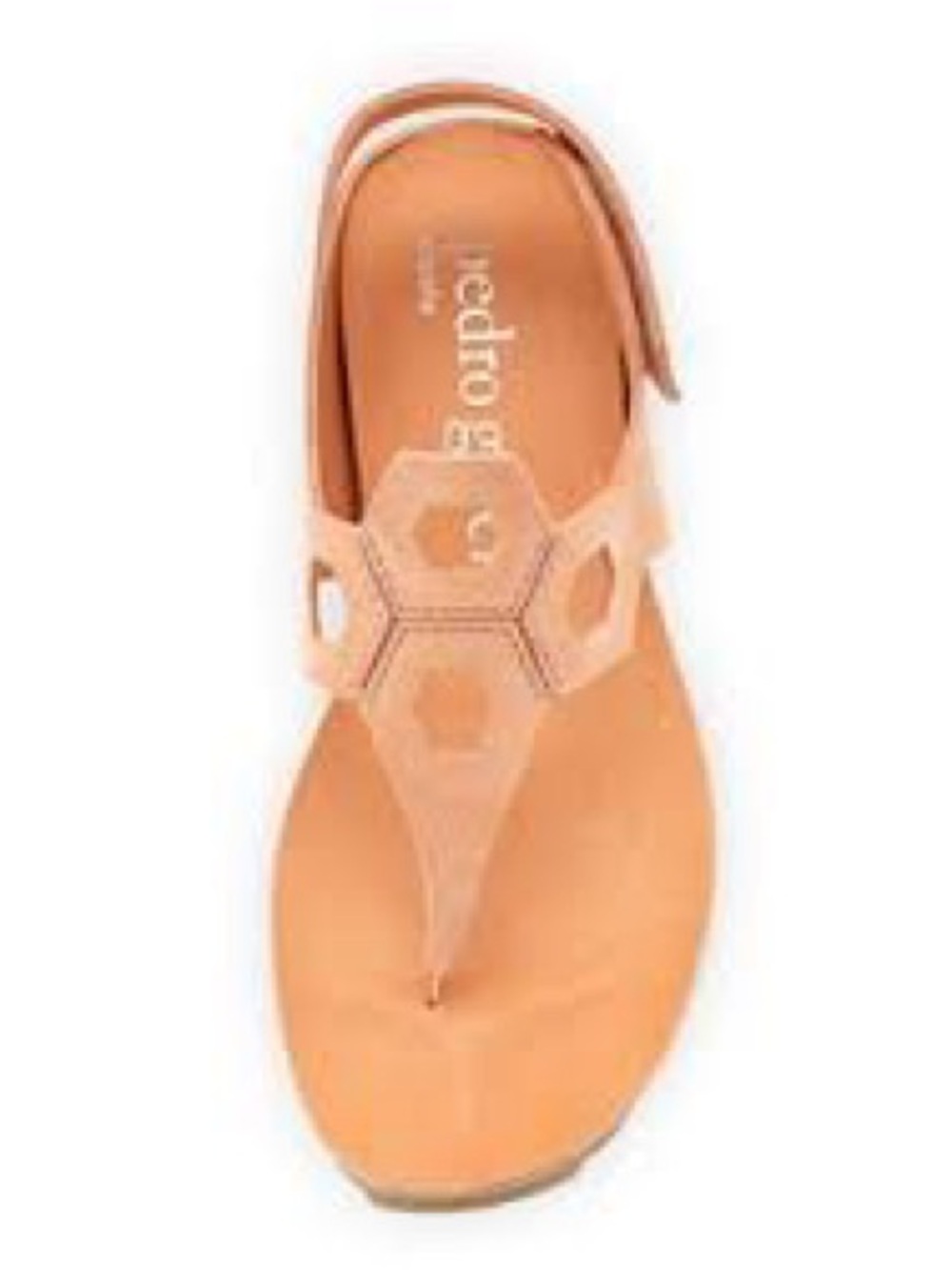 Pedro Garcia Peach Leather Hex Cutout Thong Sandal